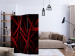 Room Separator Fear of Darkness (3-piece) - red-black 3D abstraction 132817 additionalThumb 4