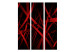 Room Separator Fear of Darkness (3-piece) - red-black 3D abstraction 132817 additionalThumb 3