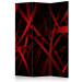 Room Separator Fear of Darkness (3-piece) - red-black 3D abstraction 132817