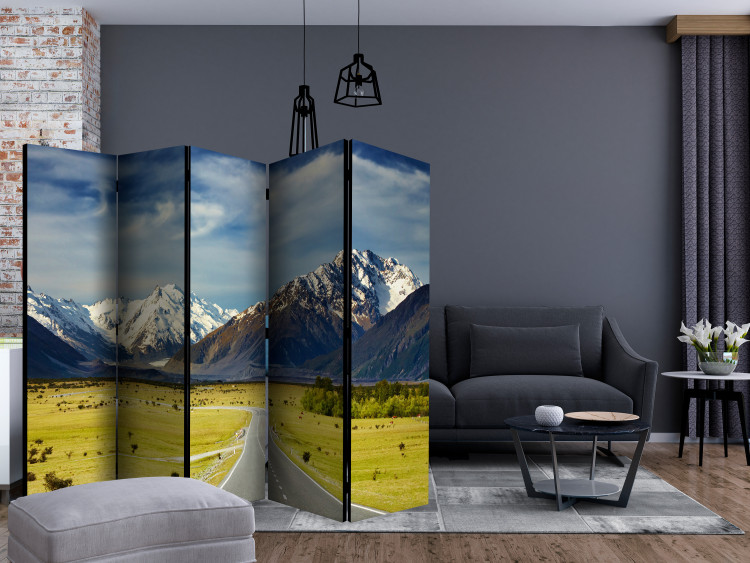 Room Divider Southern Alps (5-piece) - landscape of asphalt road against mountain backdrop 132917 additionalImage 4