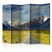 Room Divider Southern Alps (5-piece) - landscape of asphalt road against mountain backdrop 132917