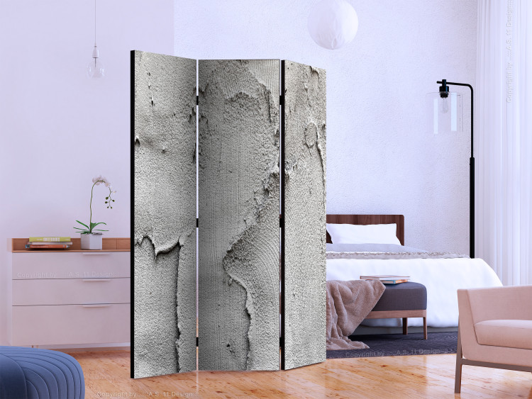 Room Divider Screen Concrete Emptiness (3-piece) - simple composition in gray shades 133017 additionalImage 2
