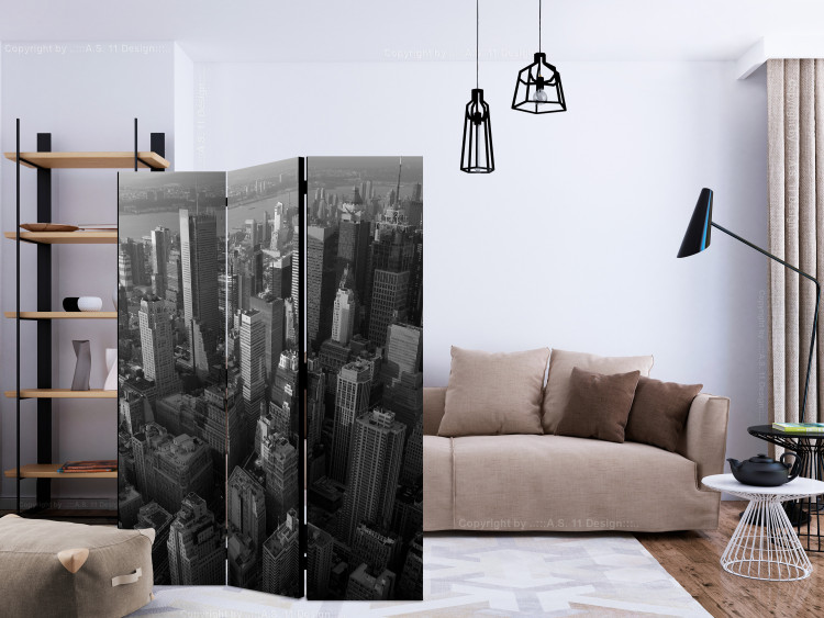 Room Divider Screen New York: Skyscrapers (Aerial View) (3-piece) - architecture 133117 additionalImage 4