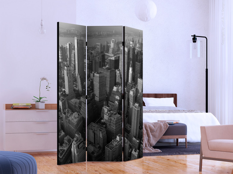 Room Divider Screen New York: Skyscrapers (Aerial View) (3-piece) - architecture 133117 additionalImage 2