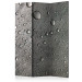 Room Divider Screen Steel Surface with Water Drops (3-piece) - gray composition 133417