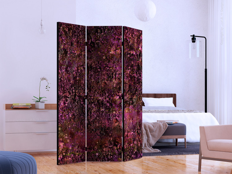 Room Divider Screen Pink Treasure - texture with purple flowers in abstract motif 133617 additionalImage 2