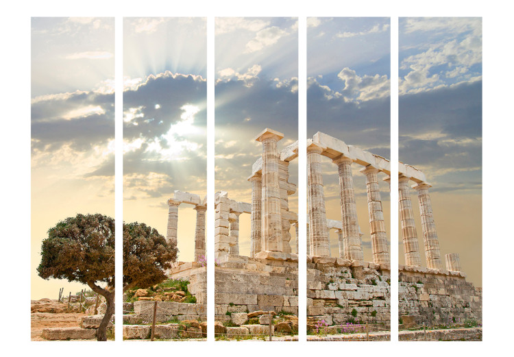Room Divider Screen Greek Acropolis II - tree and historic building against sky and clouds 133817 additionalImage 3