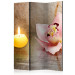 Room Separator Romantic Evening - orchid flower next to a candle in a zen motif 133917