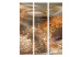 Room Divider Screen Dandelion World (3-piece) - elegant golden abstraction in flowers 134317 additionalThumb 3