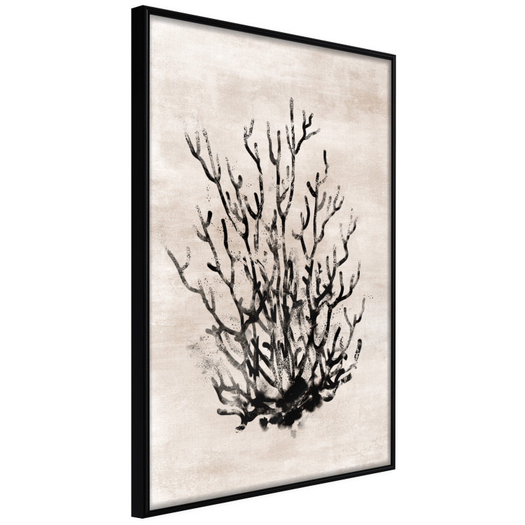 Wall Poster Watery Thicket - marine and black plant composition on a light beige background 134517 additionalImage 11