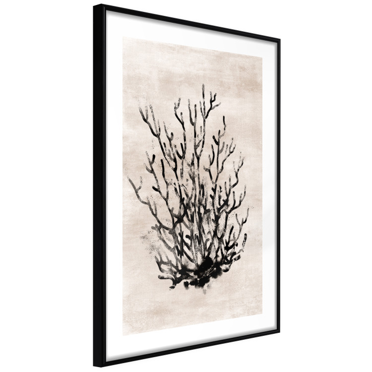 Wall Poster Watery Thicket - marine and black plant composition on a light beige background 134517 additionalImage 8