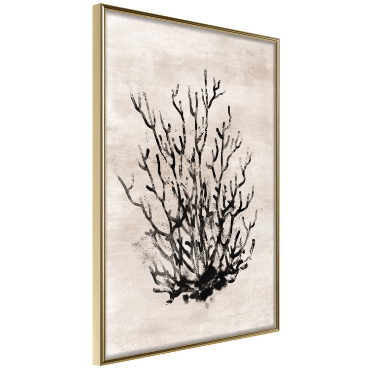 Wall Poster Watery Thicket - marine and black plant composition on a light beige background 134517 additionalImage 14