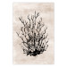 Wall Poster Watery Thicket - marine and black plant composition on a light beige background 134517
