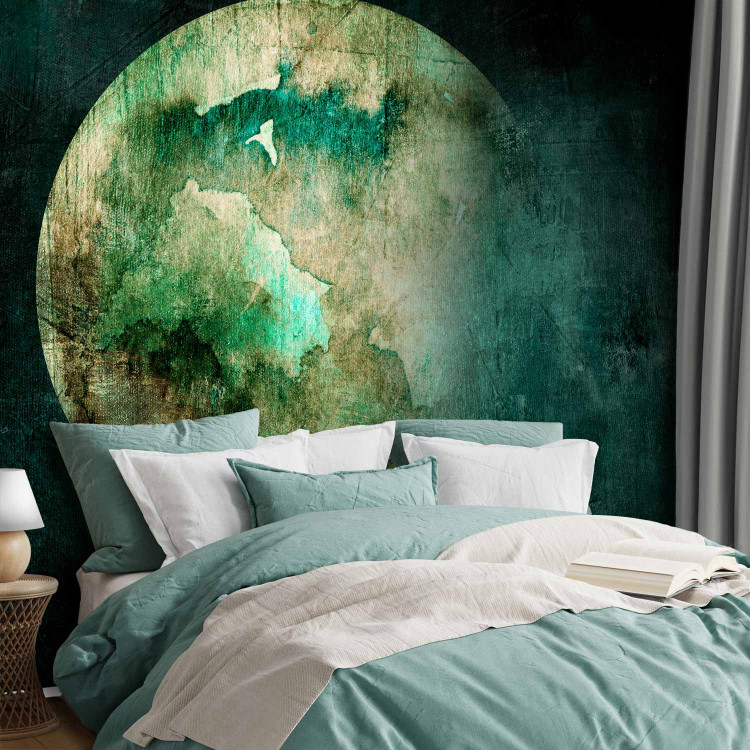 Photo Wallpaper Lonely planet - planet landscape with green motif in cool tones 135017 additionalImage 2