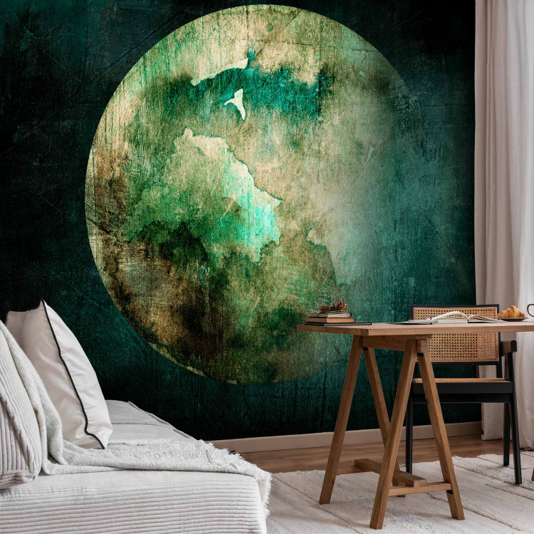 Photo Wallpaper Lonely planet - planet landscape with green motif in cool tones 135017 additionalImage 4