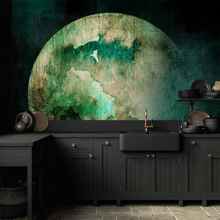 Photo Wallpaper Lonely planet - planet landscape with green motif in cool tones 135017 additionalImage 6