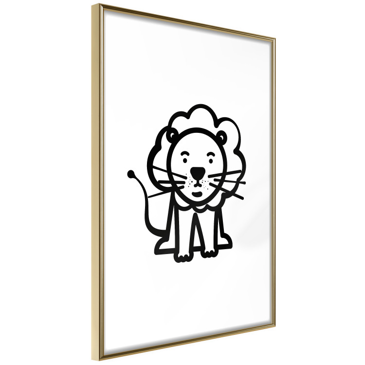 Poster Little King - black small and cute animal on a solid white background 135217 additionalImage 11