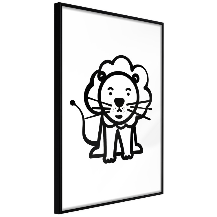 Poster Little King - black small and cute animal on a solid white background 135217 additionalImage 10