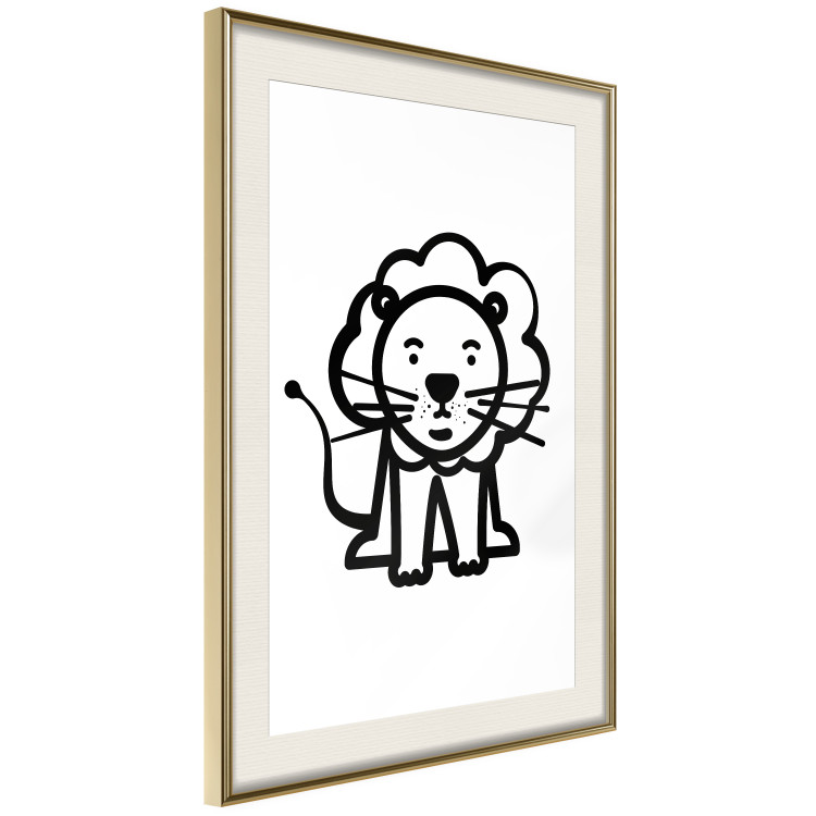 Poster Little King - black small and cute animal on a solid white background 135217 additionalImage 15