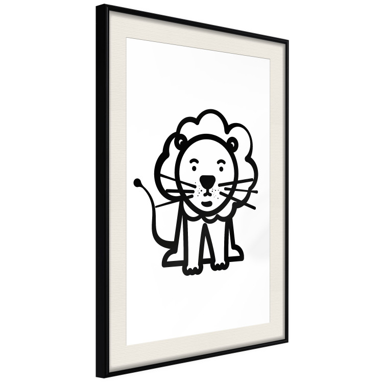 Poster Little King - black small and cute animal on a solid white background 135217 additionalImage 14