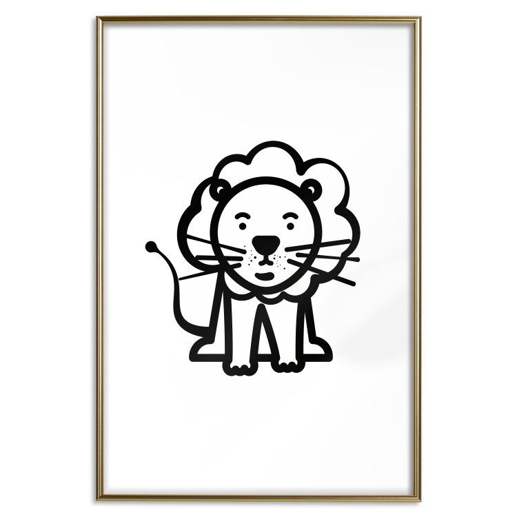 Poster Little King - black small and cute animal on a solid white background 135217 additionalImage 5