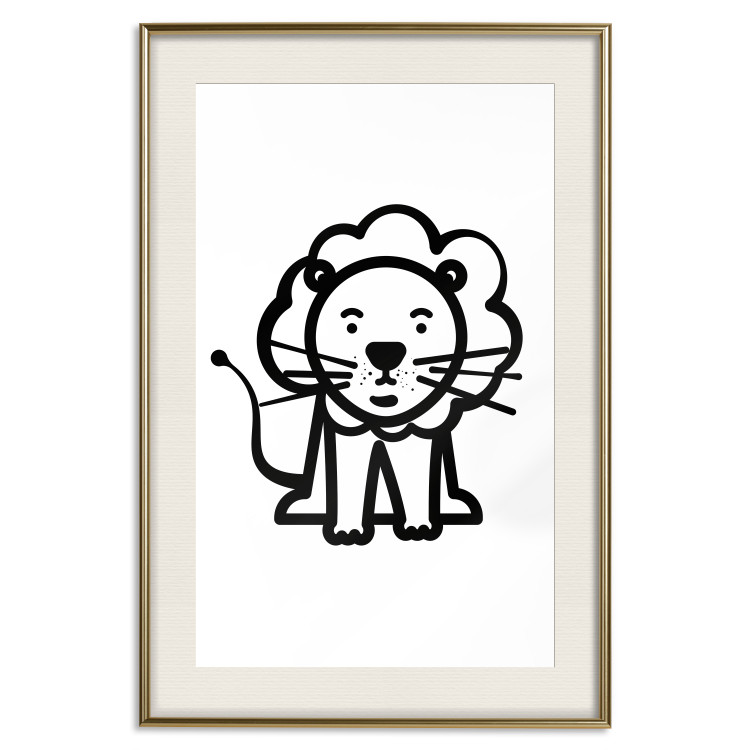 Poster Little King - black small and cute animal on a solid white background 135217 additionalImage 7
