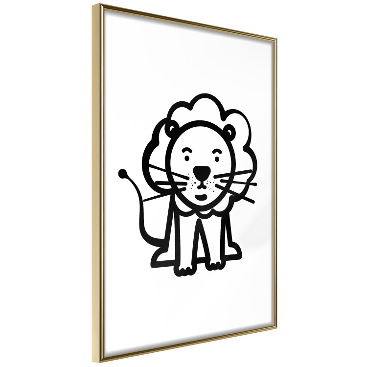 Poster Little King - black small and cute animal on a solid white background 135217 additionalImage 9