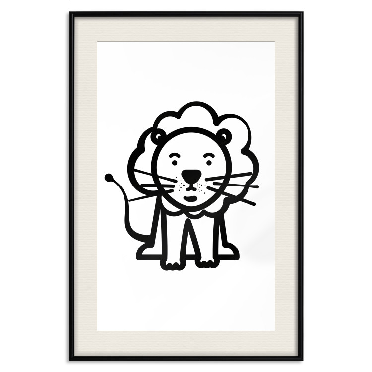 Poster Little King - black small and cute animal on a solid white background 135217 additionalImage 6