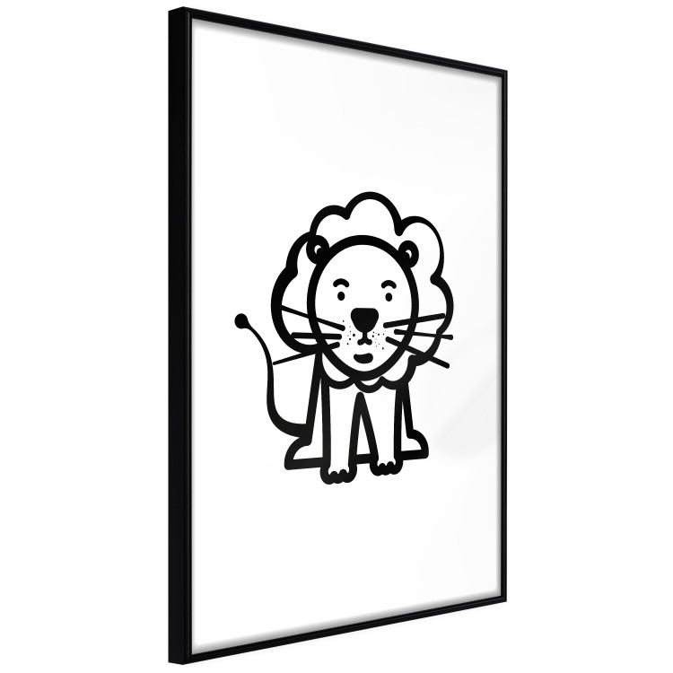 Poster Little King - black small and cute animal on a solid white background 135217 additionalImage 10