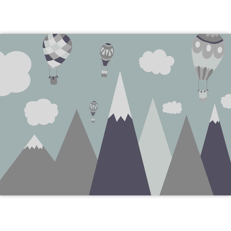 Wall Mural Fairyland - mountain landscape with balloons and clouds for a child 135417 additionalImage 3