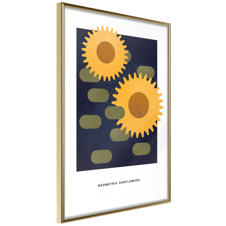 Wall Poster Geometric Sunflowers - abstract yellow flowers on a dark background 135617 additionalImage 11