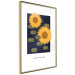Wall Poster Geometric Sunflowers - abstract yellow flowers on a dark background 135617 additionalThumb 11