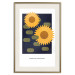 Wall Poster Geometric Sunflowers - abstract yellow flowers on a dark background 135617 additionalThumb 4