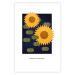 Wall Poster Geometric Sunflowers - abstract yellow flowers on a dark background 135617 additionalThumb 5