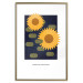 Wall Poster Geometric Sunflowers - abstract yellow flowers on a dark background 135617 additionalThumb 3
