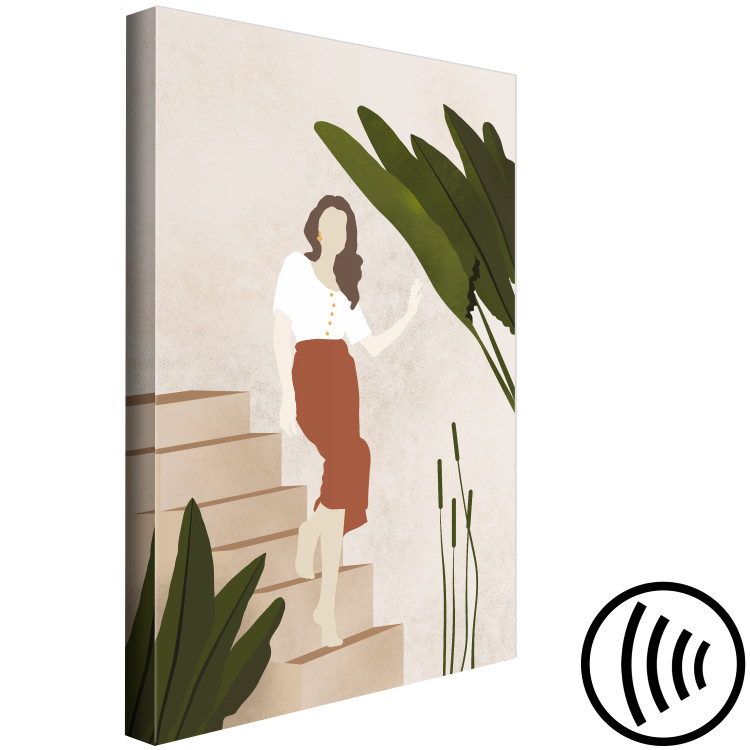 Canvas Print Woman going down the stairs - Scandi Boho style composition 136517 additionalImage 6