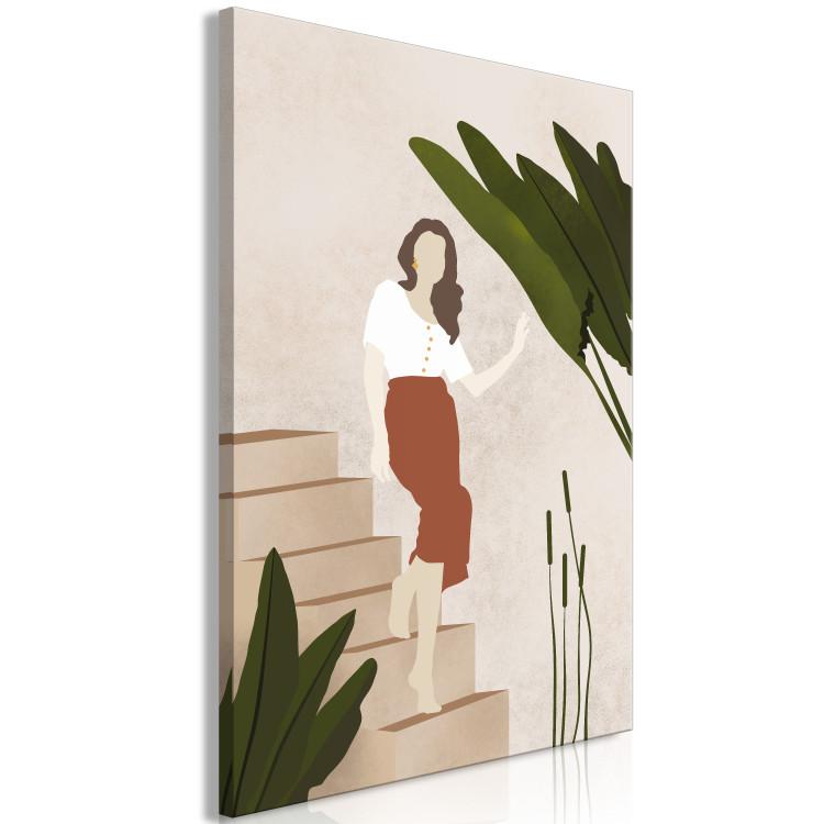 Canvas Print Woman going down the stairs - Scandi Boho style composition 136517 additionalImage 2
