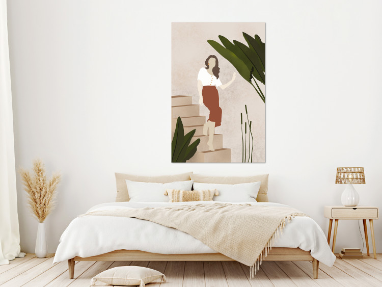 Canvas Print Woman going down the stairs - Scandi Boho style composition 136517 additionalImage 3