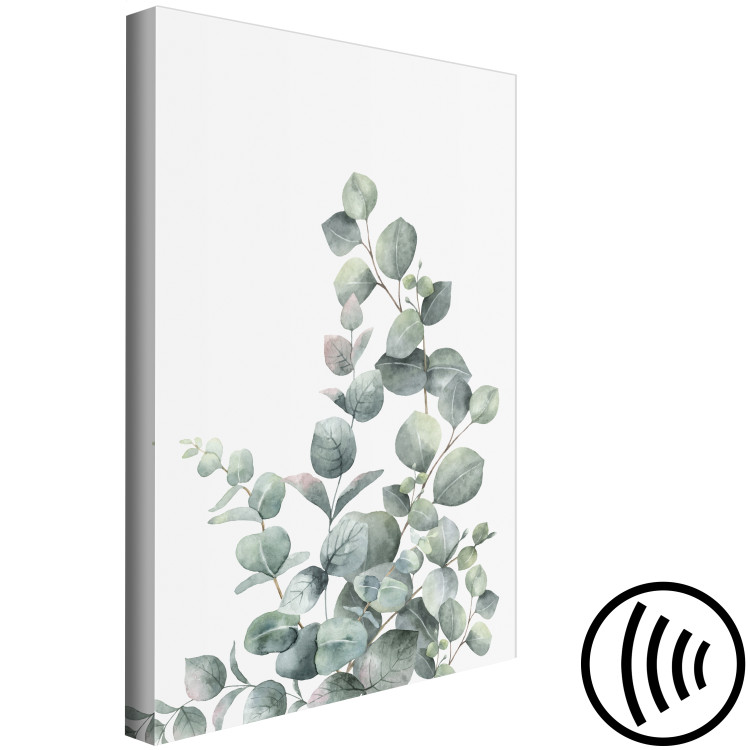 Canvas Art Print Eucalyptus leaves - landscape on a white background 137217 additionalImage 5