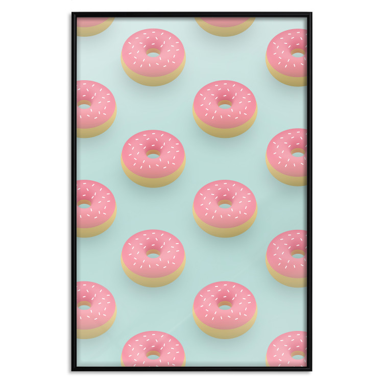 Poster Pastel Donuts - pastel composition of donuts on a blue background 138217 additionalImage 11