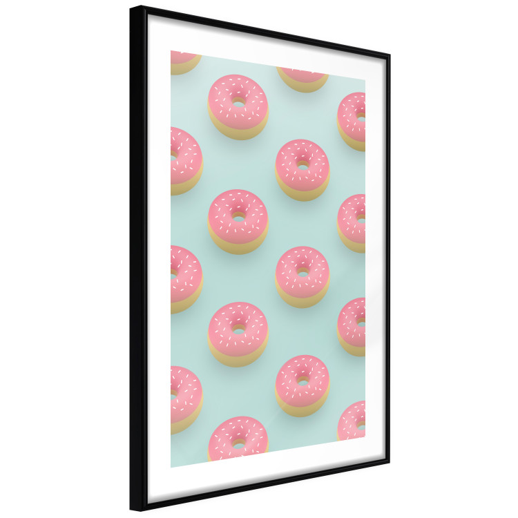 Poster Pastel Donuts - pastel composition of donuts on a blue background 138217 additionalImage 4