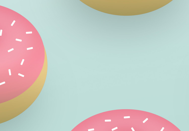 Poster Pastel Donuts - pastel composition of donuts on a blue background 138217 additionalImage 6