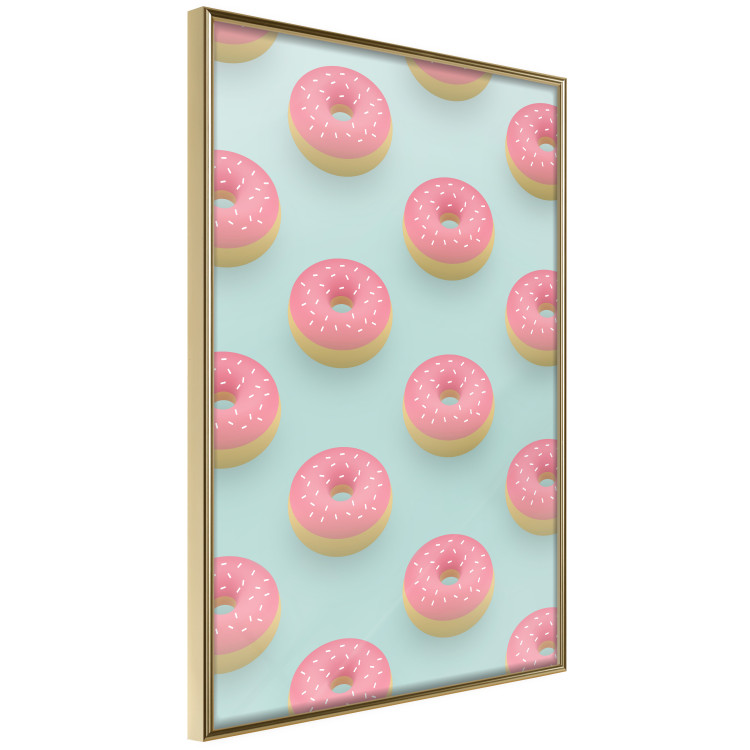 Poster Pastel Donuts - pastel composition of donuts on a blue background 138217 additionalImage 8
