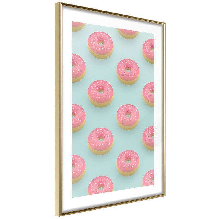 Poster Pastel Donuts - pastel composition of donuts on a blue background 138217 additionalImage 2