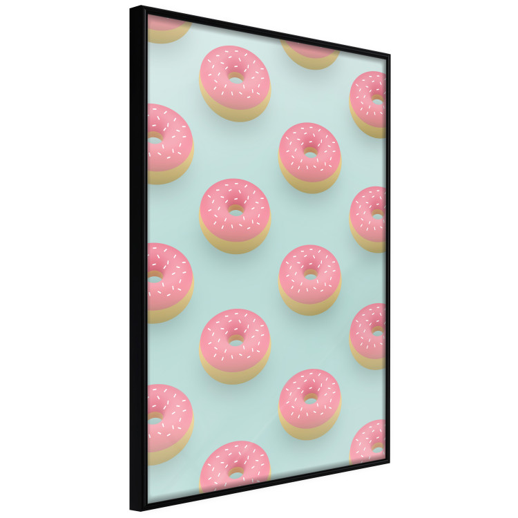 Poster Pastel Donuts - pastel composition of donuts on a blue background 138217 additionalImage 3