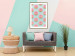 Poster Pastel Donuts - pastel composition of donuts on a blue background 138217 additionalThumb 18