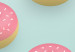 Poster Pastel Donuts - pastel composition of donuts on a blue background 138217 additionalThumb 6
