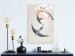 Canvas Art Print Swallows in Flight (1-piece) Vertical - birds against a cherry tree background 142417 additionalThumb 3