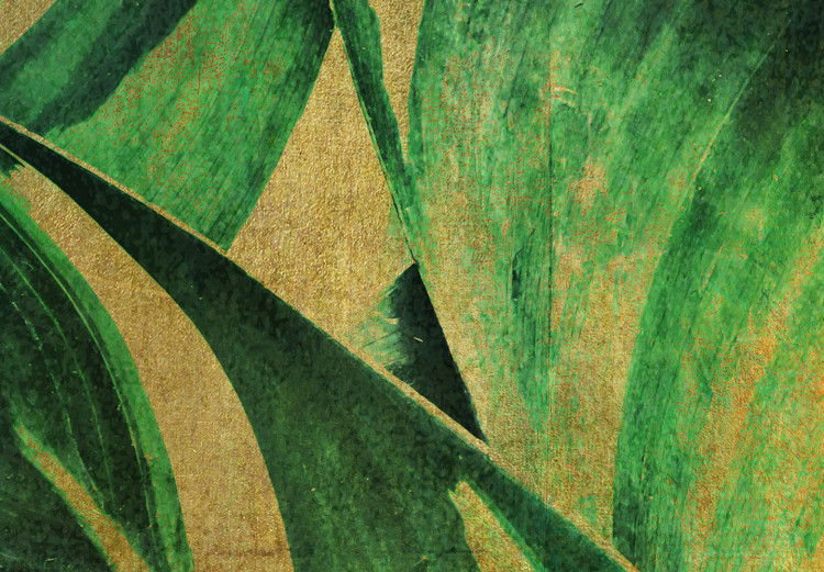 Canvas Print Leaves in Gold (1-piece) - close-up landscape with plants 142517 additionalImage 4