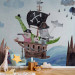 Photo Wallpaper Adventure at sea - painted pirate ship with animals for children 142717 additionalThumb 6